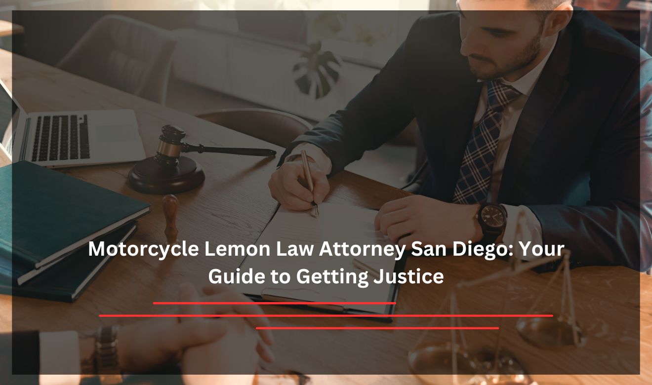 Motorcycle Lemon Law Attorney San Diego: A frustrated motorcyclist examining a defective bike in a garage.