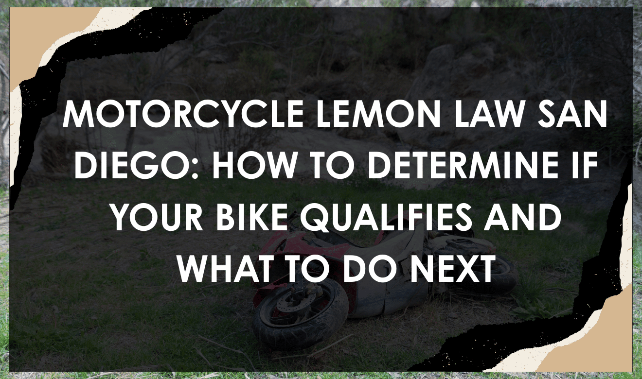 Motorcycle with repair tools symbolizing Motorcycle Lemon Law San Diego rights and protections
