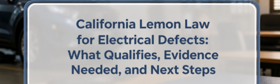 California Lemon Law for Electrical Defects: What Qualifies, Evidence Needed, and Next Steps