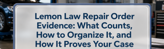 Lemon Law Repair Order Evidence: What Counts, How to Organize It, and How It Proves Your Case